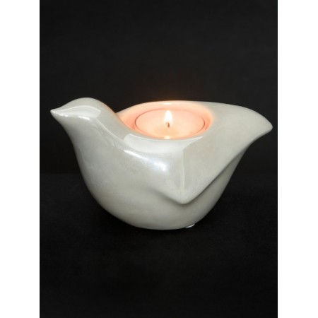 Pearlescent Crackle Teelichthalter - Bird