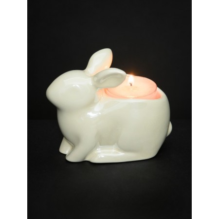 Pearlescent Crackle Teelichthalter - Bunny